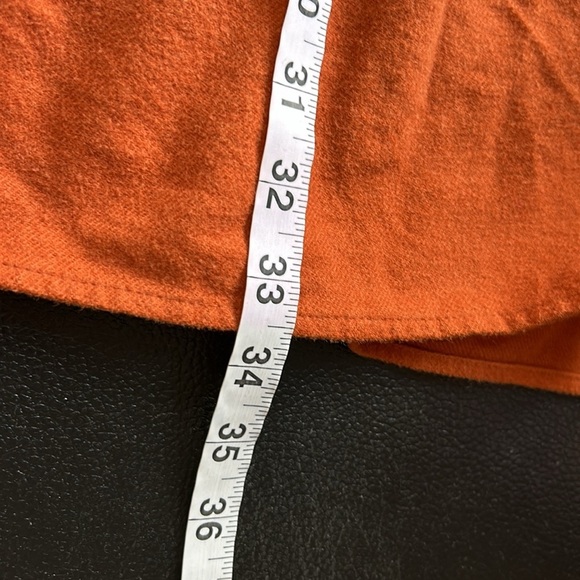 Madewell Flannel Button Placket Tiered Mini Dress Rust Orange Ruffled Dress Sz M - Picture 14 of 14